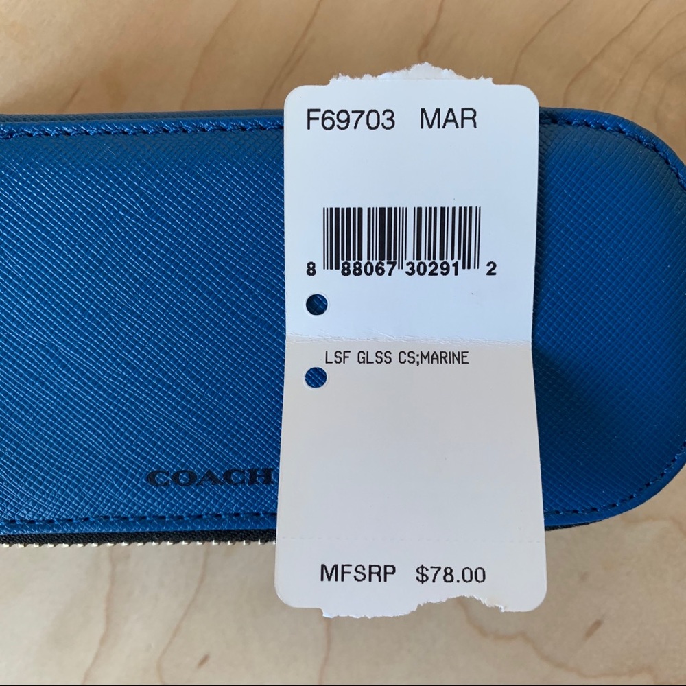 COACH 👓 LEATHER GLASSES CASE & RING KEY CASE SET - Picture 3 of 16